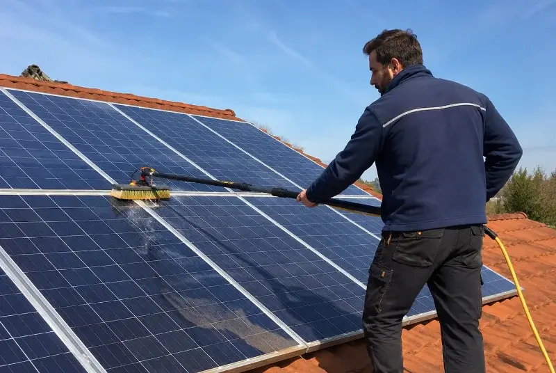 Nettoyage et entretien de panneaux solaires à Brossay